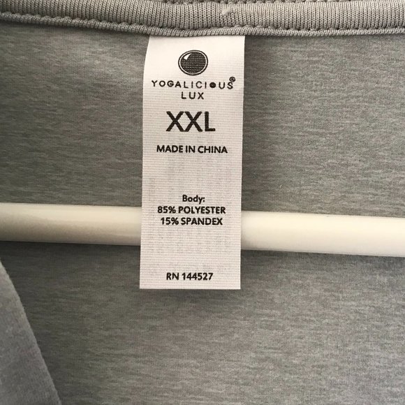 Yogalicious Lux Heather Gray Zip Front Drawstring  Long-sleeve Hoodie Sz XXL - Picture 7 of 16